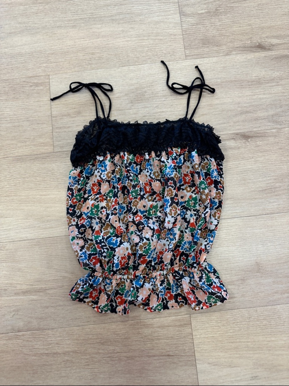 Only Hearts Black-Trim Floral Camisole